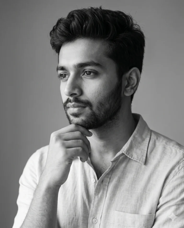 The Professional Contemplative Portrait: A Monochrome Photo Prompt