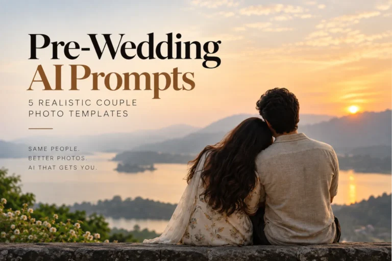 pre-wedding ai prompt sample render in Gemini