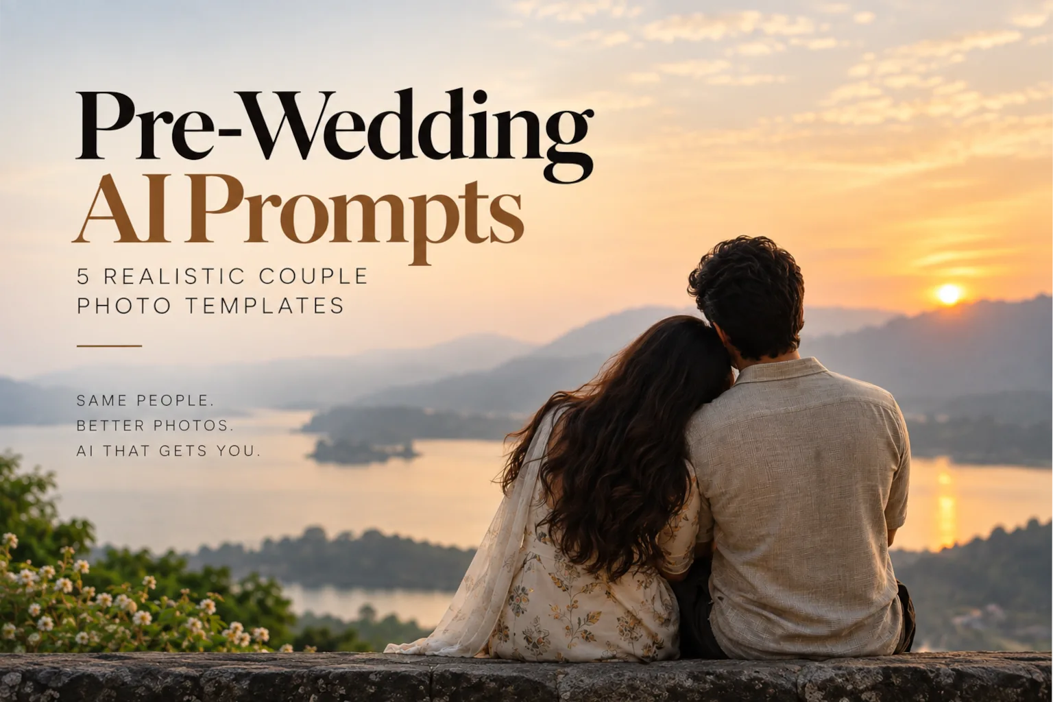 pre-wedding ai prompt sample render in Gemini