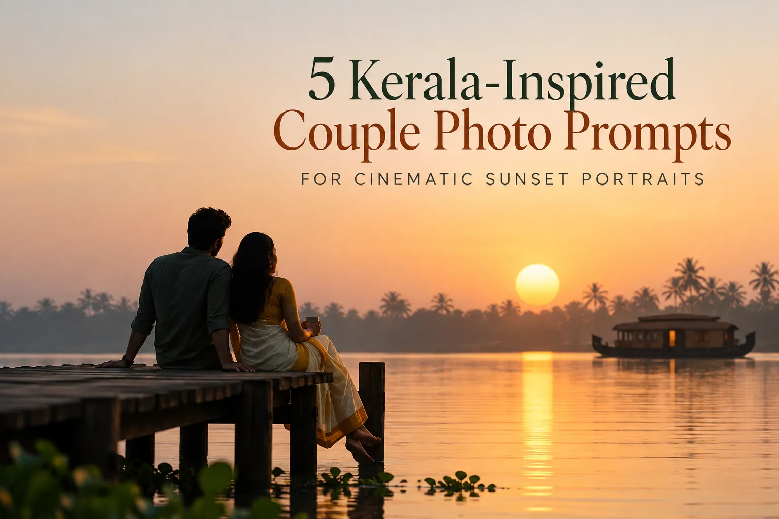 Sunset Kerala-Inspired Couple Photo Prompts