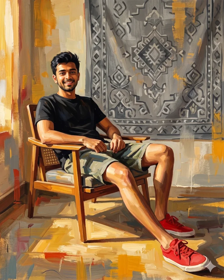 The Vibrant Sunny Day Portrait: An Abstract Oil Painting Prompt