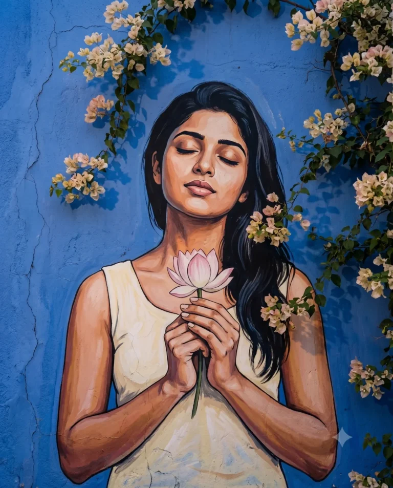 Tender South Asian Mural: A Beautiful Bougainvillea Prompt
